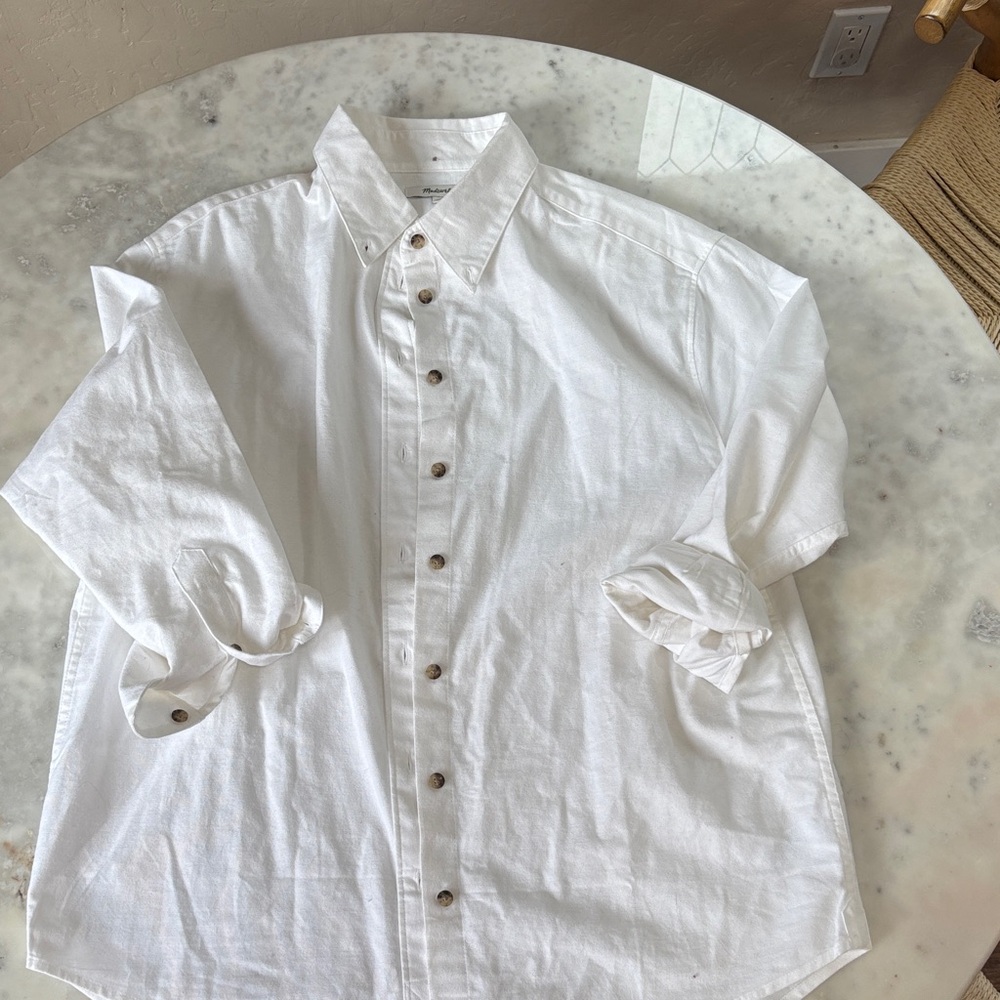 Madewell White Casual Button Down Shirt